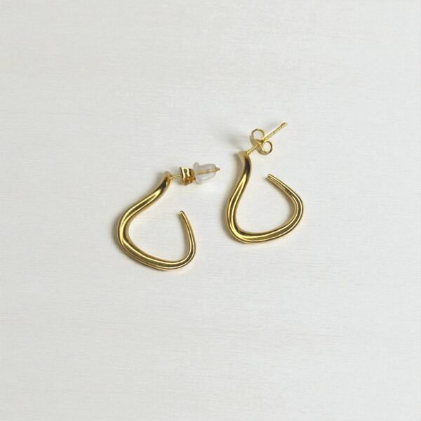 Gold Teardrop Hoop Earrings | Minimalist Gold Jewelry - Image 3