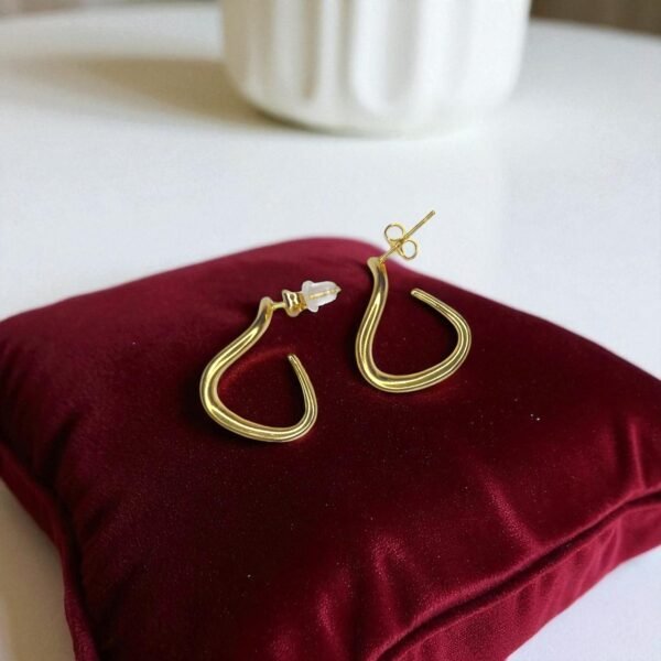 Gold Teardrop Hoop Earrings | Minimalist Gold Jewelry - Image 4