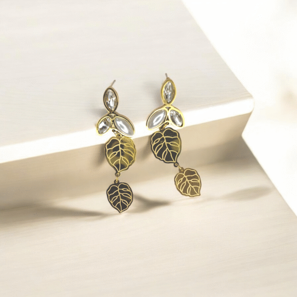 Golden Leaf Cascade Earrings
