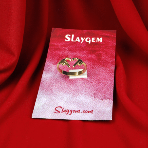 Golden Heart Hands Ring - Express Your Love