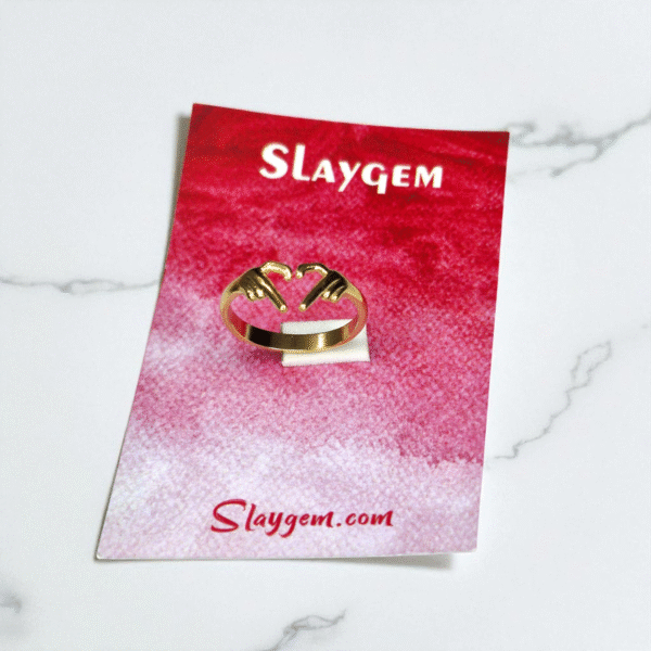 Golden Heart Hands Ring - Express Your Love - Image 2