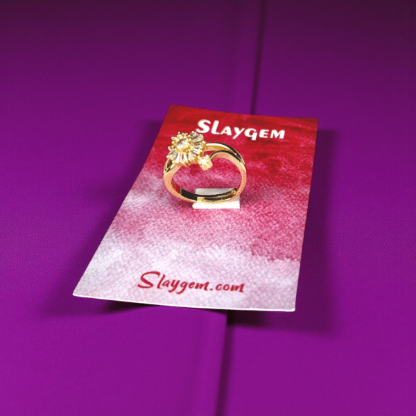 Golden Radiance Floral Ring - Image 3