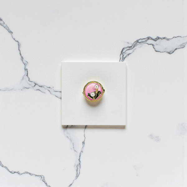 Slaygem Blossom Pearl Gold Ring: Art Deco Gold & Pearl - Image 2