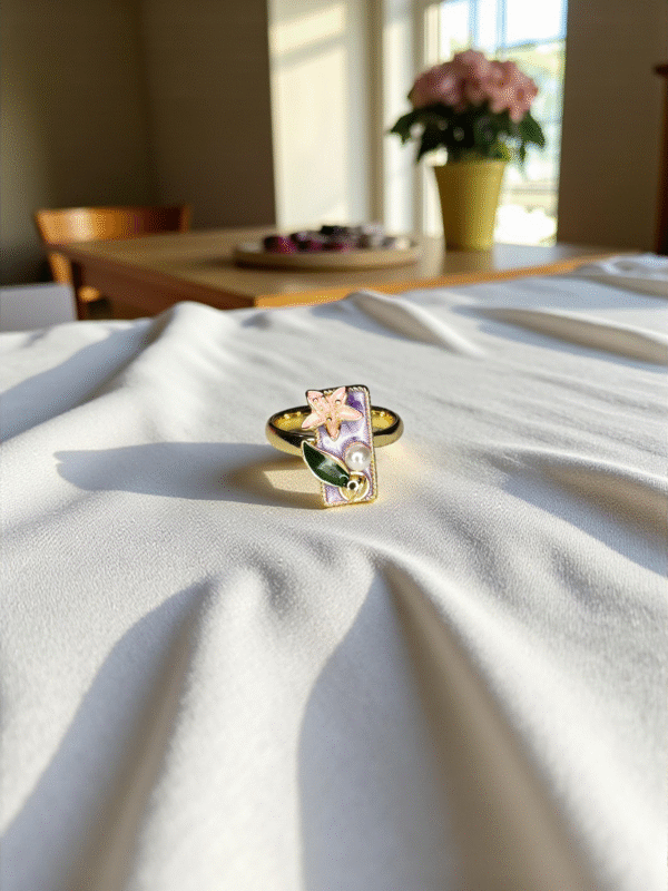 Slaygem Floral Enamel Statement Ring
