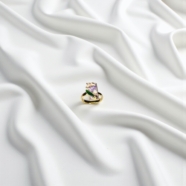 Slaygem Floral Enamel Statement Ring - Image 2