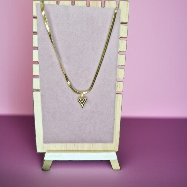 Golden Heart Snake Chain Necklace