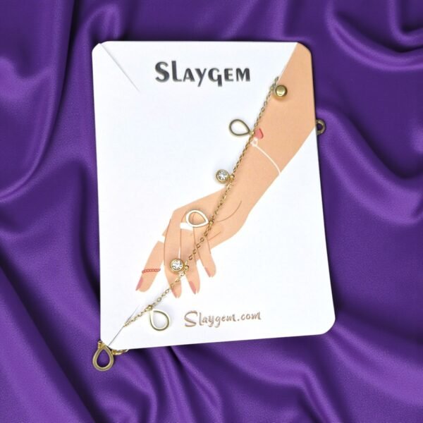 Slaygem Golden Chain & Crystal Bracelet