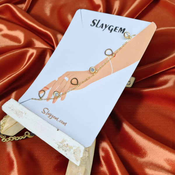 Charm Bracelet with Cubic Zirconia and Teardrop Accents - Image 2