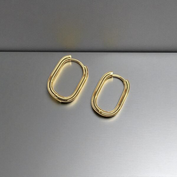 Gold Oval Hoop Earrings