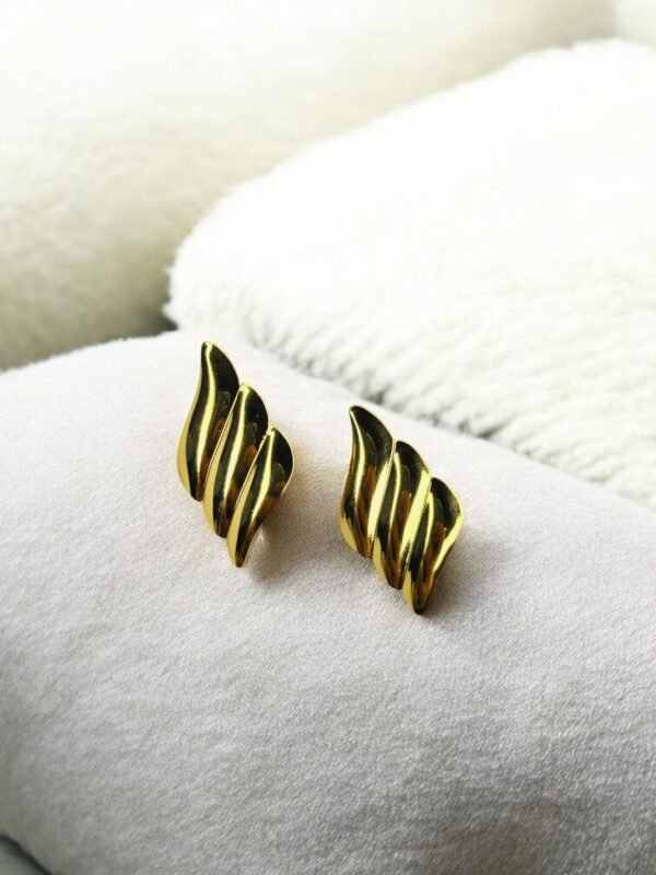 Gold Flame Stud Earrings