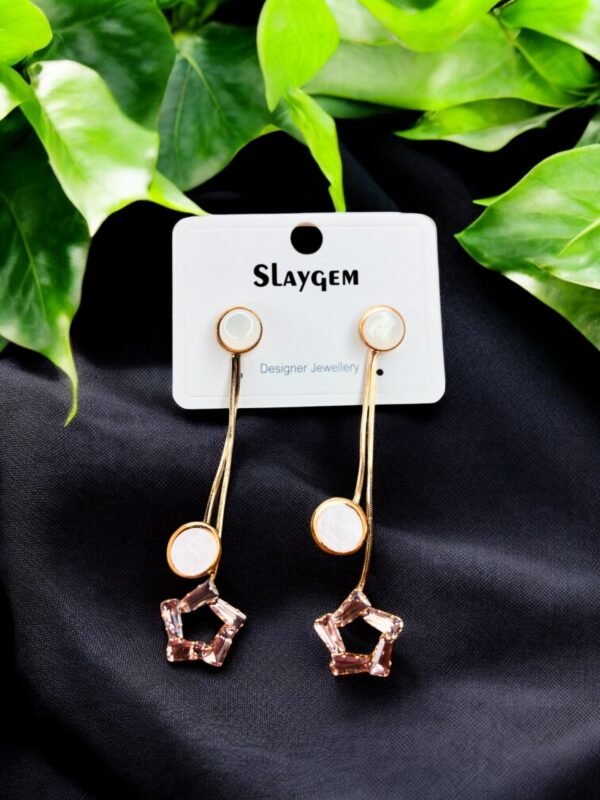 Gold Chain Star Drop Earrings