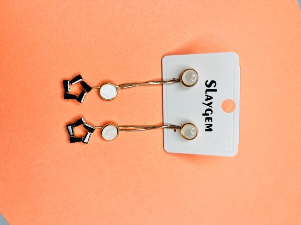 Gold Star Drop Earrings - Image 4