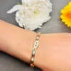 Gold Evil Eye Cuff Bracelet with Enamel & Crystals - Image 3