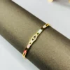 Gold Evil Eye Cuff Bracelet with Enamel & Crystals - Image 5