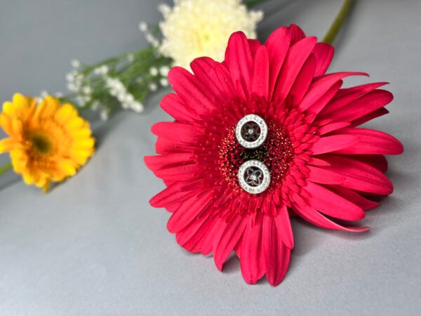 Silver & Purple Stud Earrings