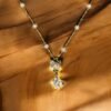 Crystal Butterfly & Pearl Necklace