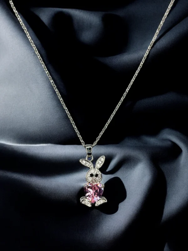 Crystal Rabbit Pendant Necklace - Image 3