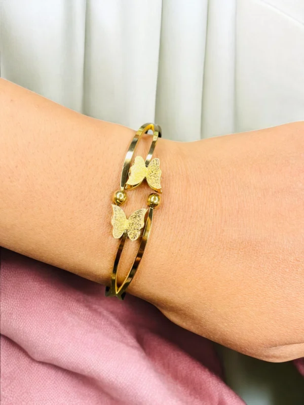 Gold Butterfly Cuff Bracelet