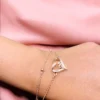 Rose Gold Double Chain Heart Bracelet - Image 2