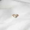 Rose Gold Oval Zircon Ring - Adjustable Floral Band - Image 2