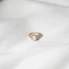Rose Gold Oval Zircon Ring - Adjustable Floral Band - Image 5