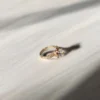 Rose Gold Oval Zircon Ring - Adjustable Floral Band - Image 3