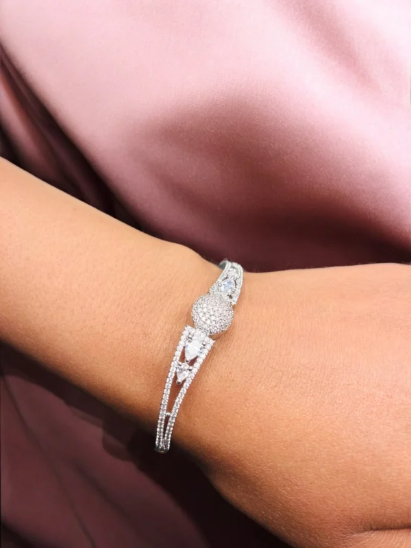 Silver Crystal Cuff Bracelet