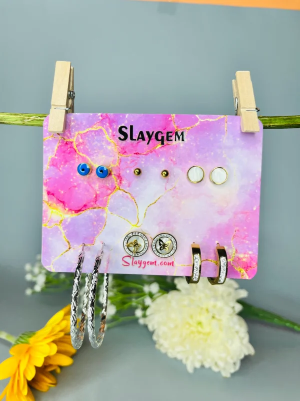 6-Piece Earring Set - Mix and Match for Your Unique Style - Image 2