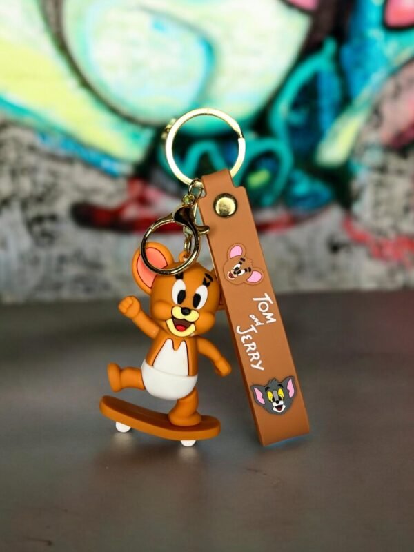 Tom & Jerry Skateboarding Keychain