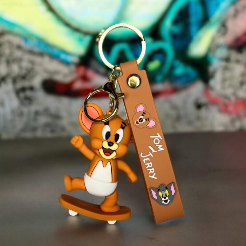 Tom & Jerry Skateboarding Keychain